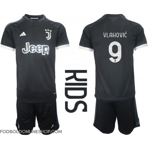 Juventus Dusan Vlahovic #9 Tredje trøje Børn 2023-24 Kortærmet (+ Korte bukser)